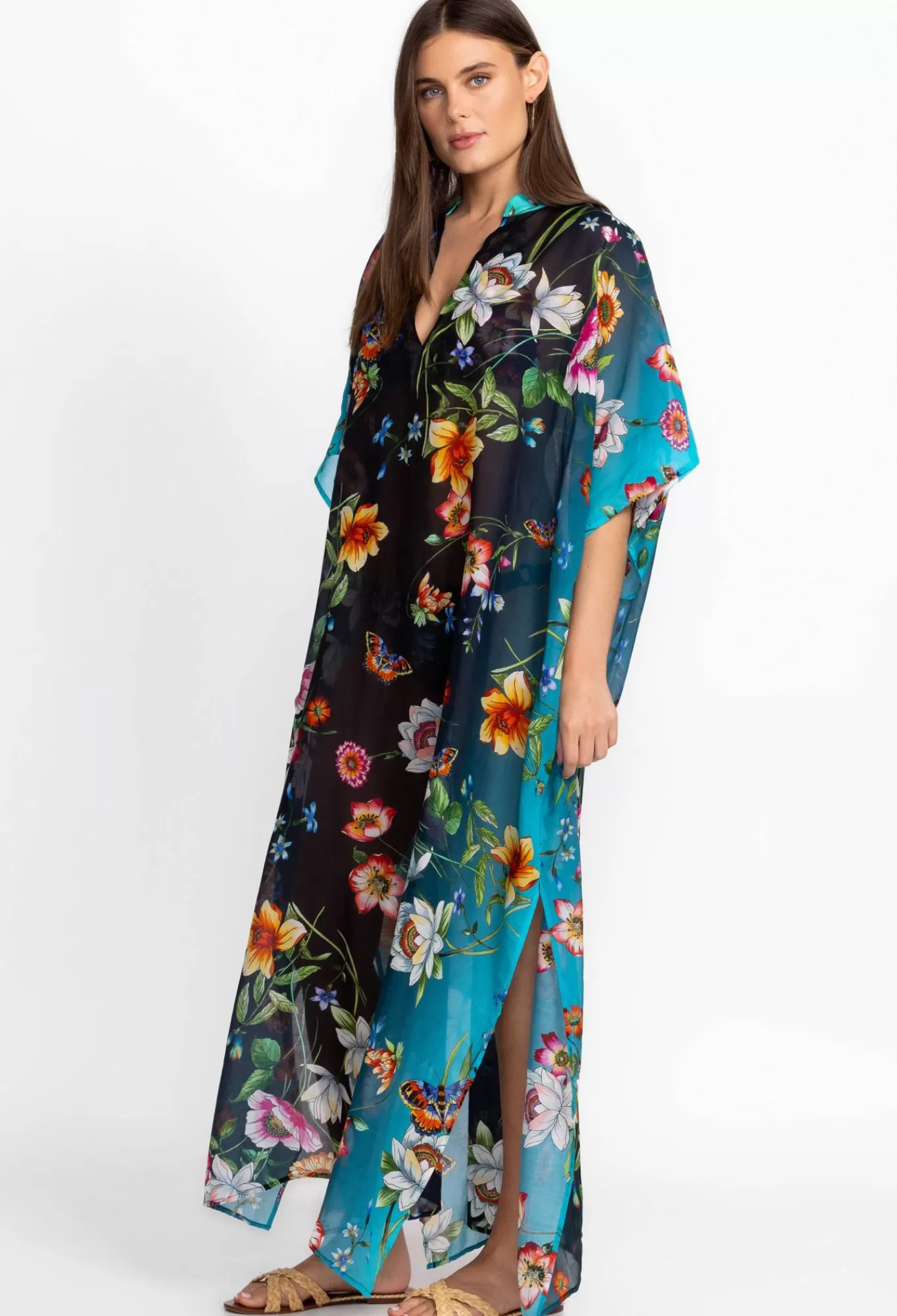 Fashion Black Kaftan Women Swim & Resort