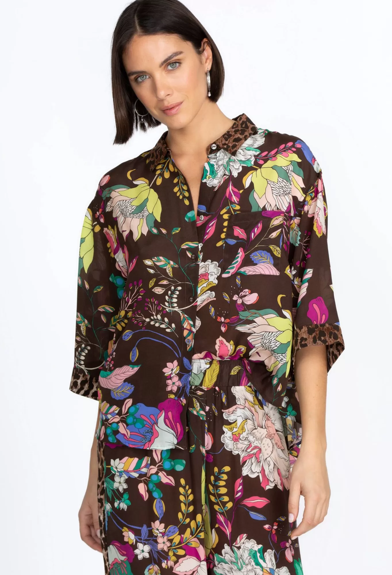 Fashion Boxy Silk Shirt Women Tops