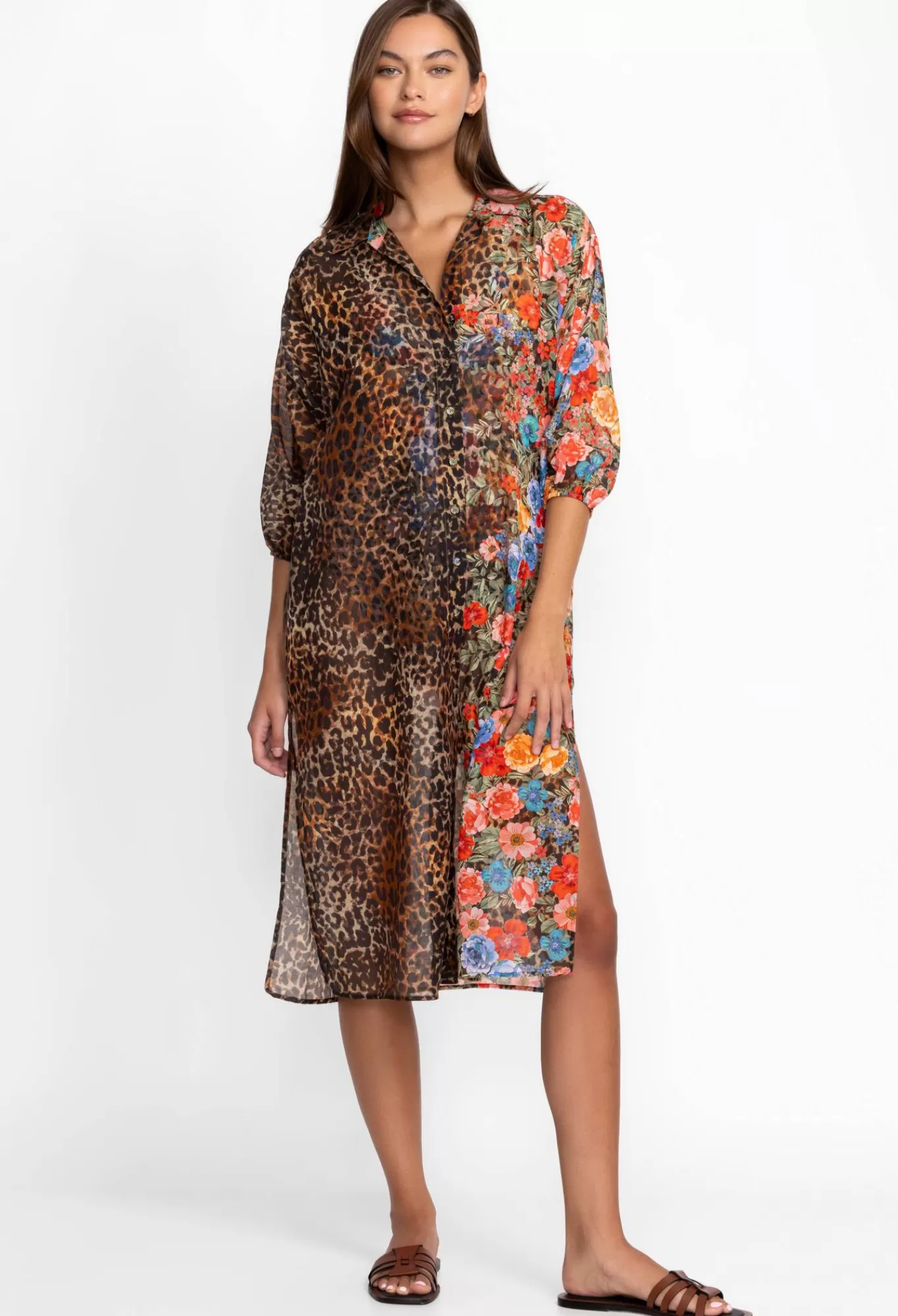 Store Cheetah Long Shirt Dress Women Swim & Resort