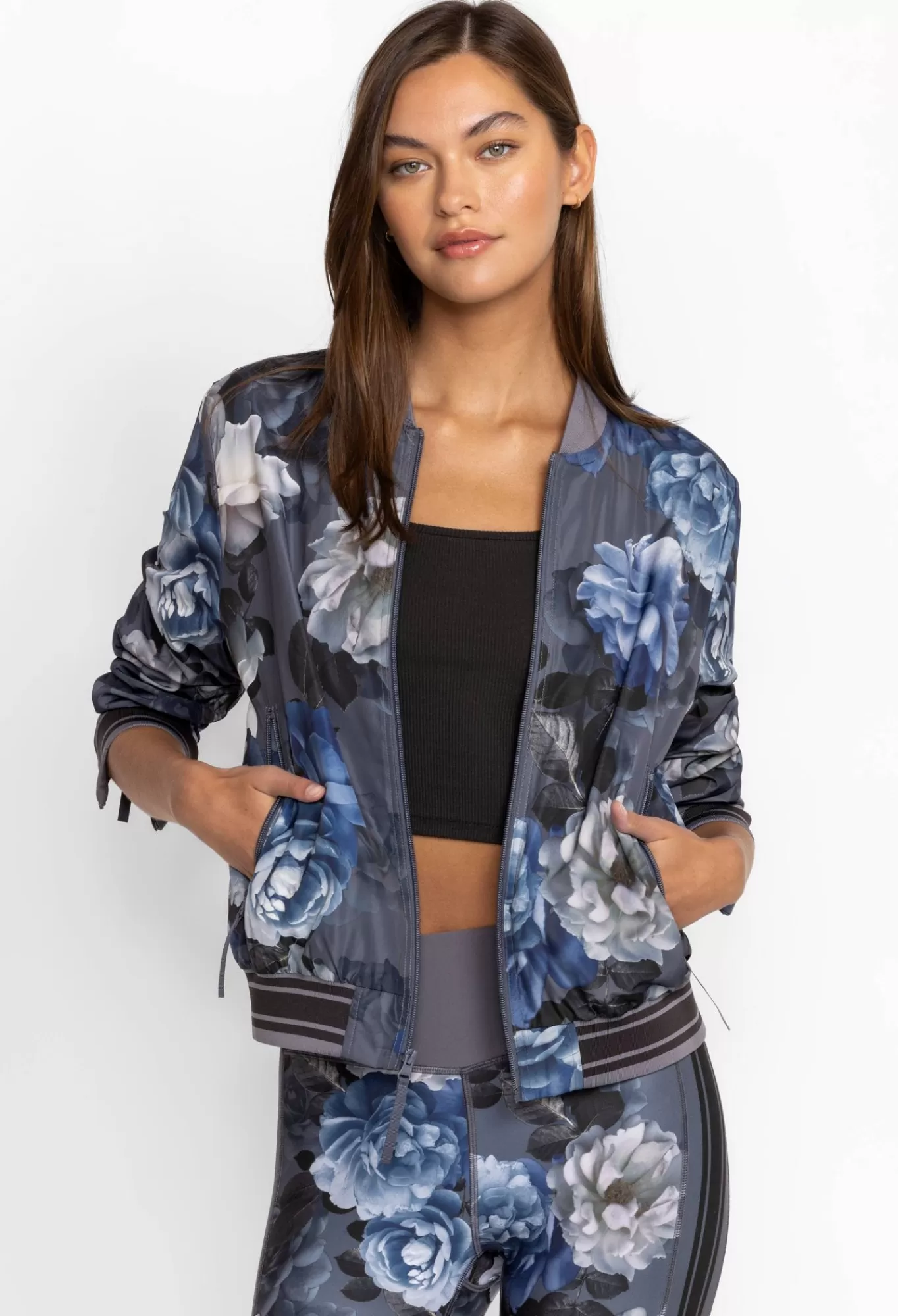 Store Drop Shoulder Bomber Jacket Women Active