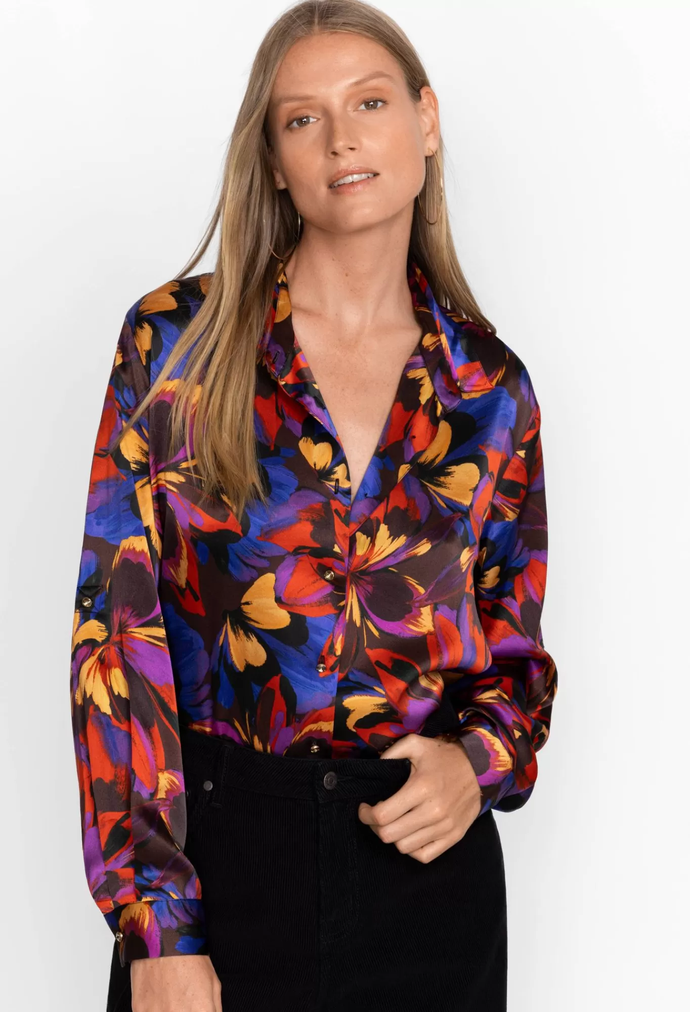 Cheap Eclipse Blooms Silk Shirt Women Tops