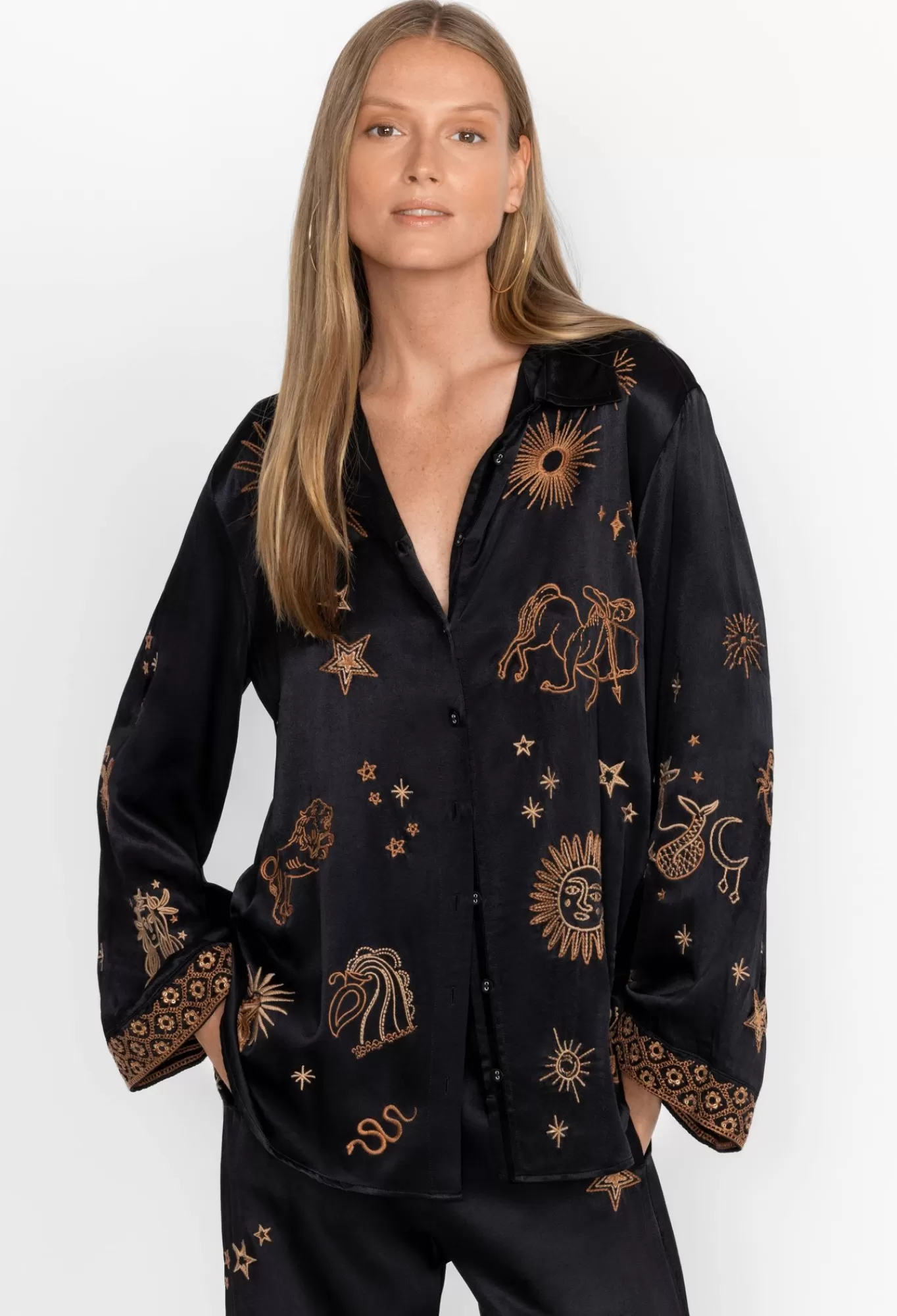 Shop Estrella Kimono Sleeve Oversized Shirt Women Tops