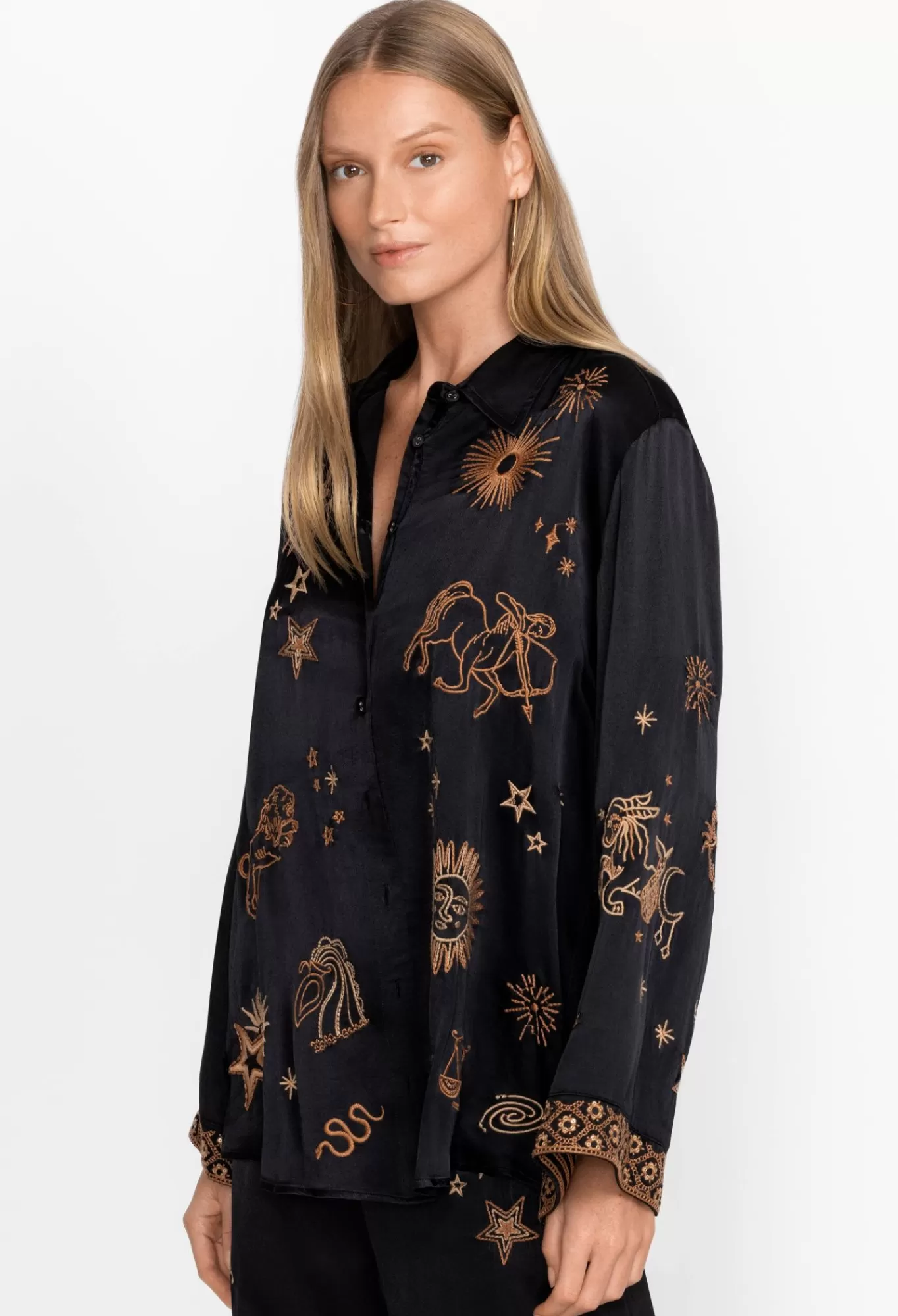 Shop Estrella Kimono Sleeve Oversized Shirt Women Tops