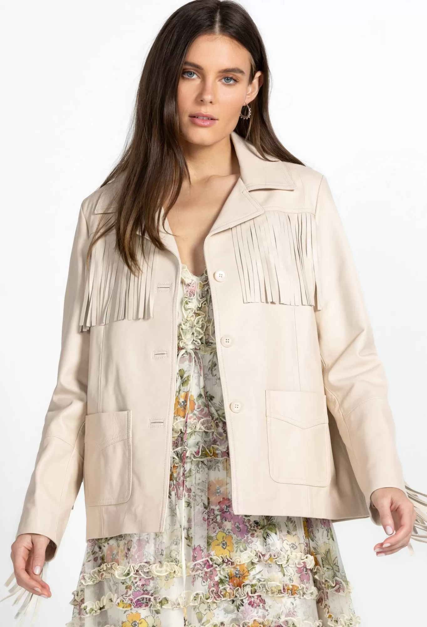 Outlet Frangia Leather Jacket Women Outerwear