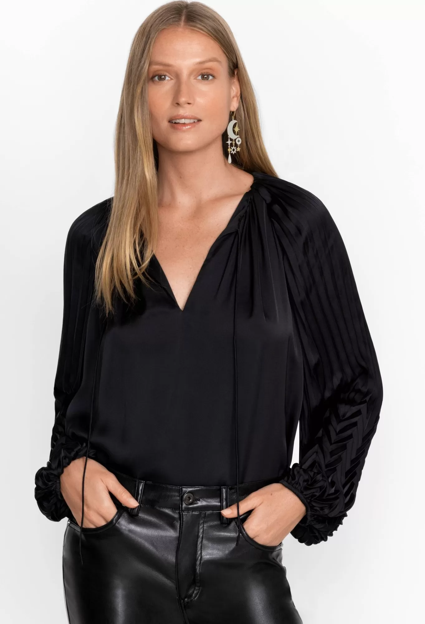 Cheap Gemma Pleated Blouse Women Tops