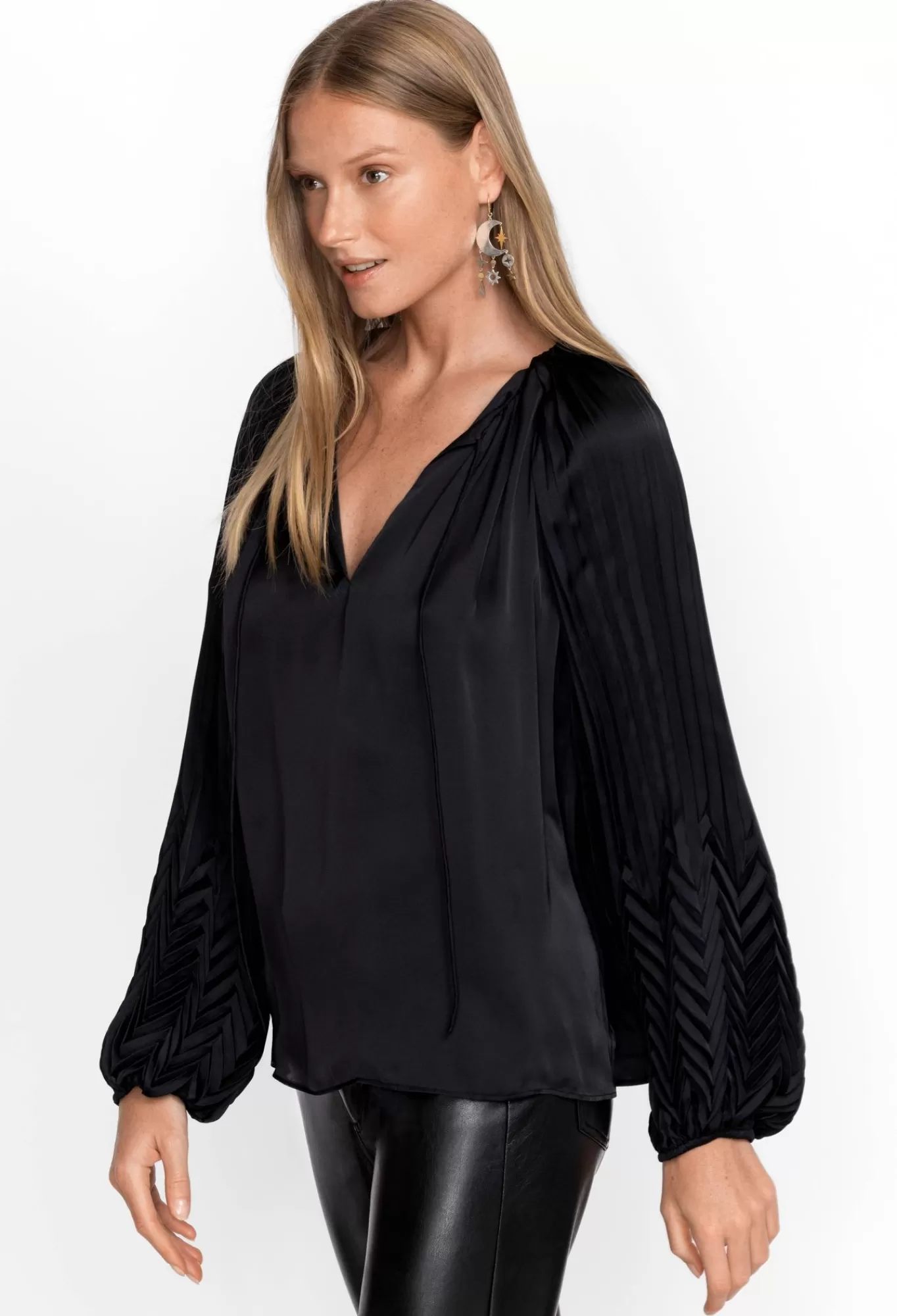 Cheap Gemma Pleated Blouse Women Tops