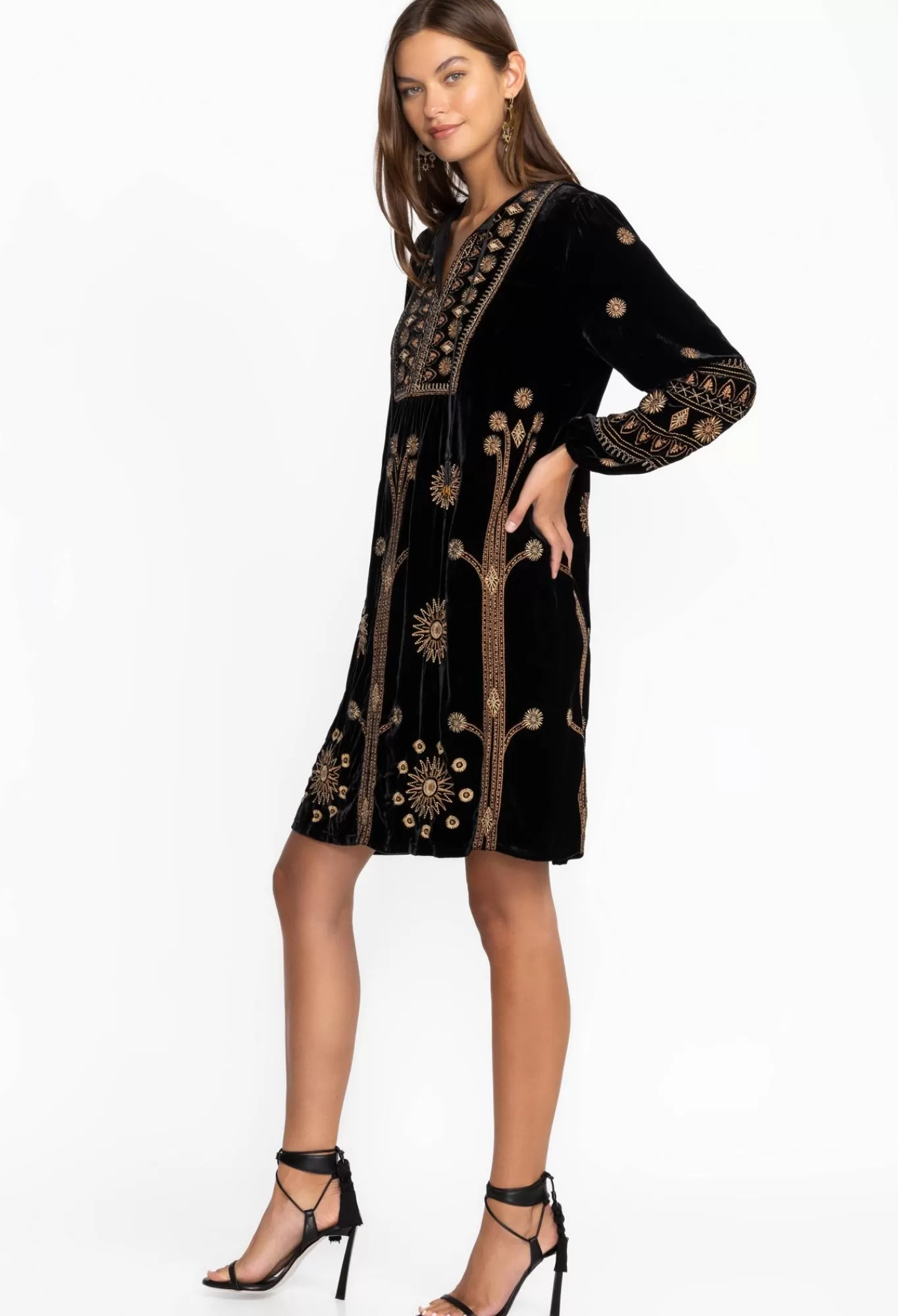 Clearance Heidi Velvet Yoke Dress Women Dresses