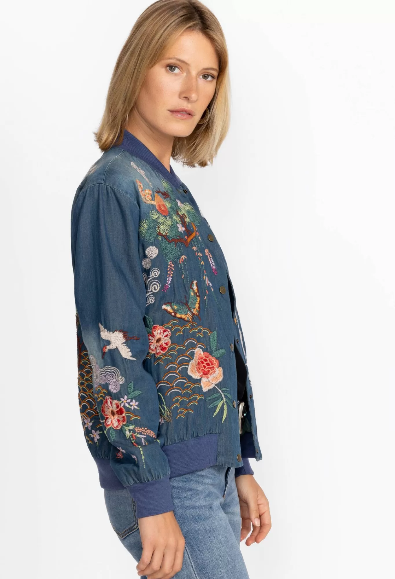 New Heron Button Up Bomber Jacket Women Outerwear