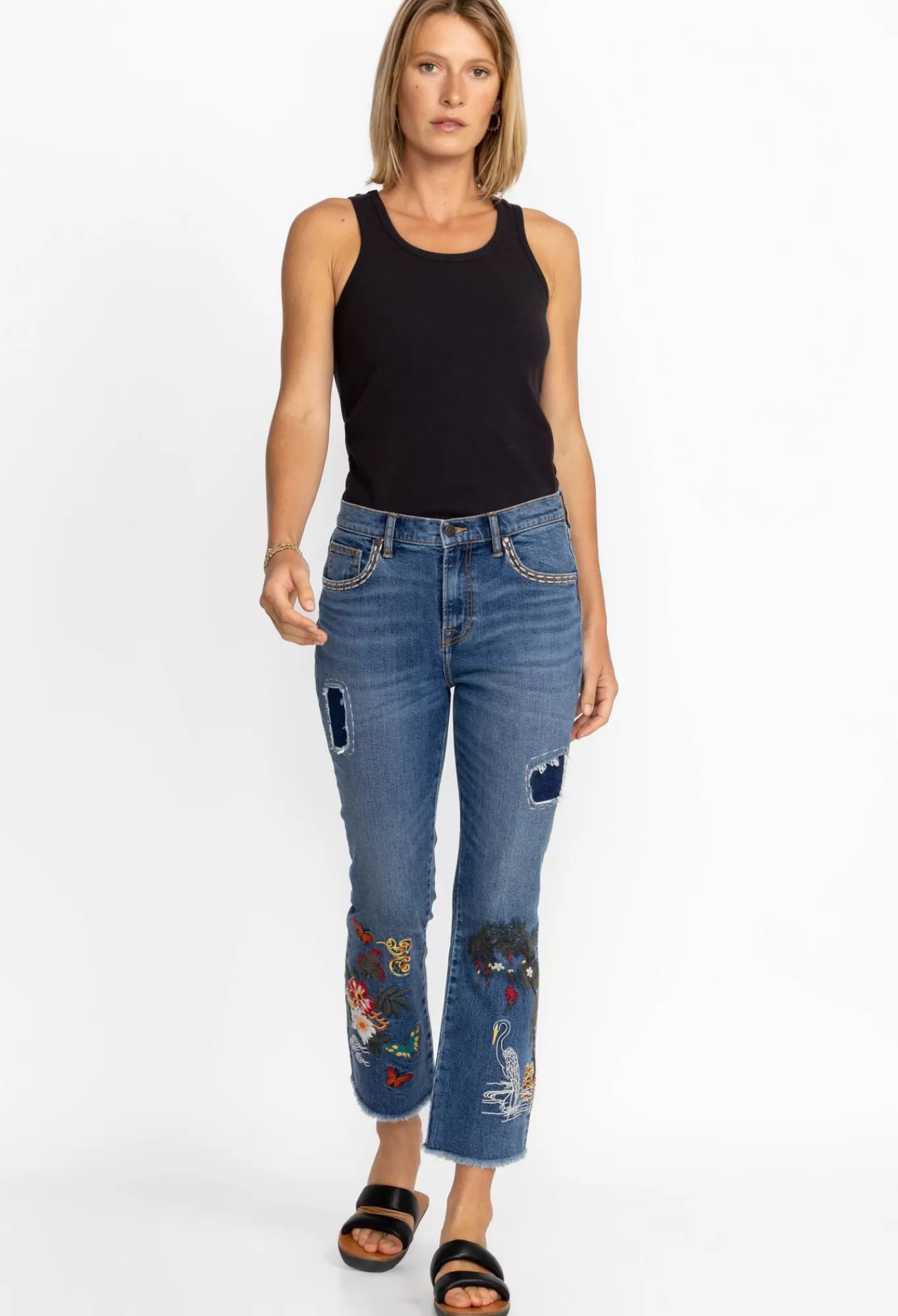 Clearance Heron Cropped Baby Boot Jean Women Bottoms