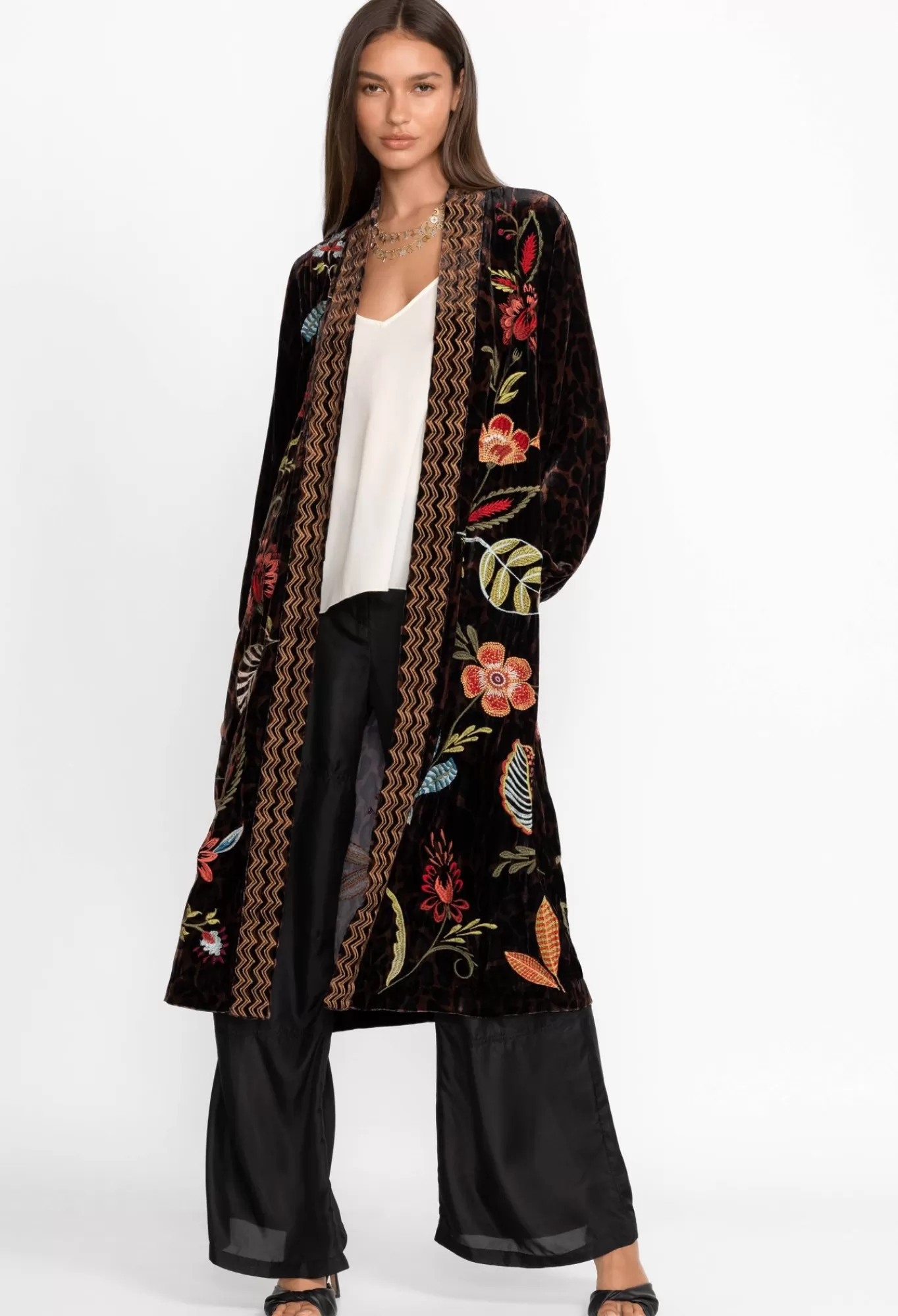 Online Isabella Velvet Bishop Sleeve Kimono Coat Women Outerwear