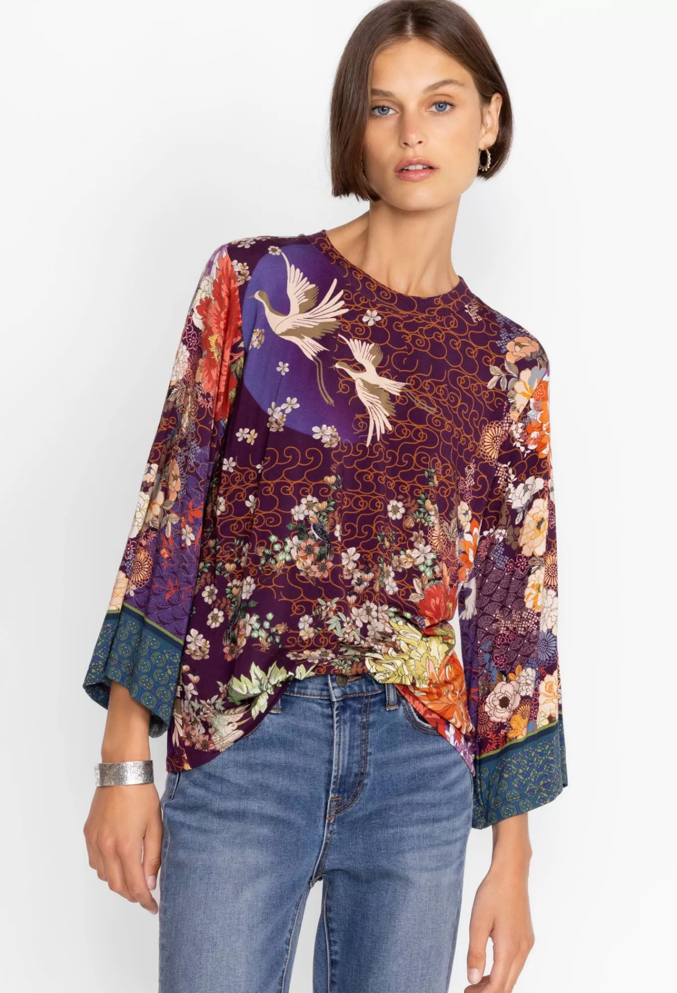 Online Kimono Sleeve Tee Women Tops