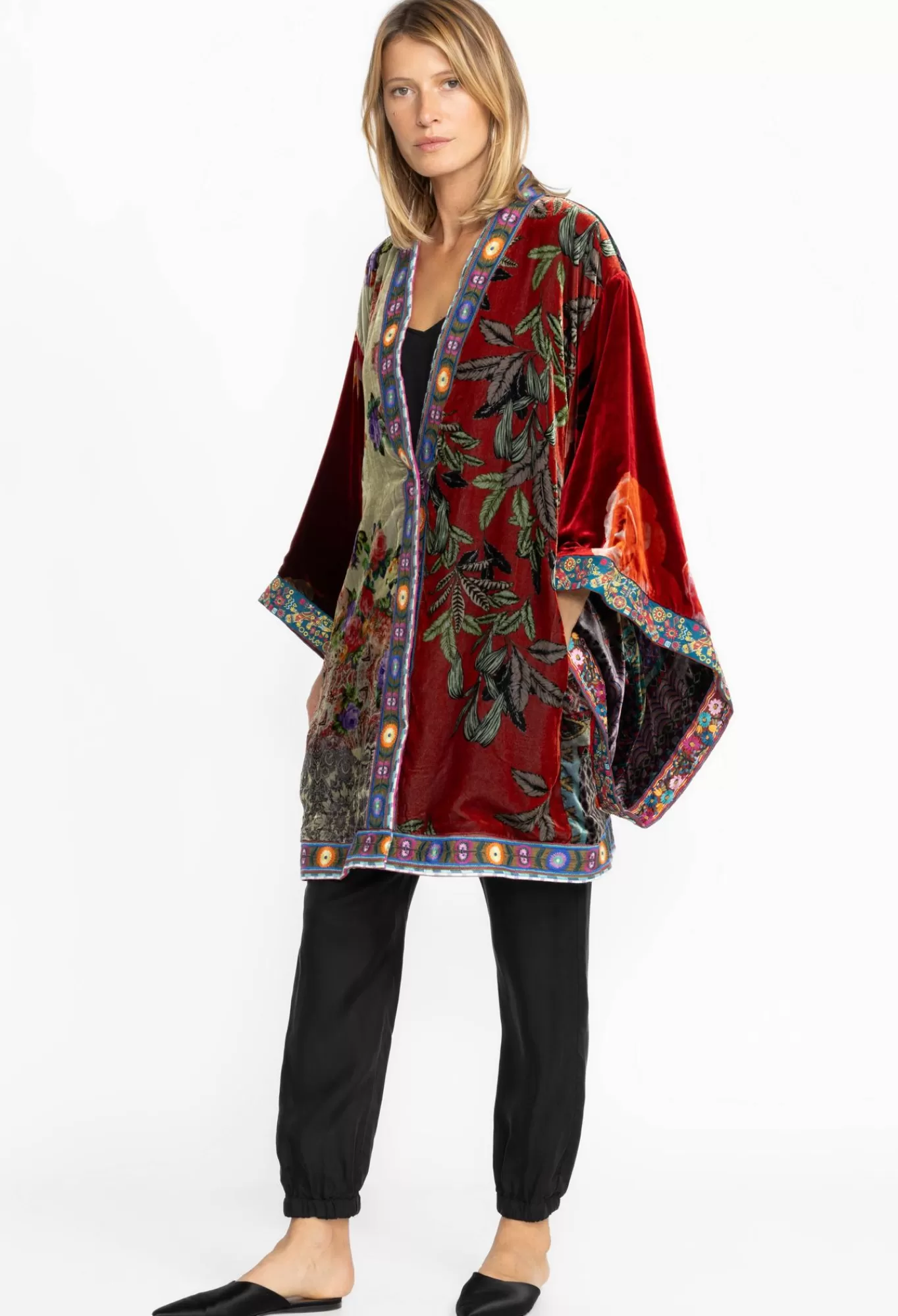 Shop Midi One Of A Kind Velvet Kimono- Red Women Kimonos