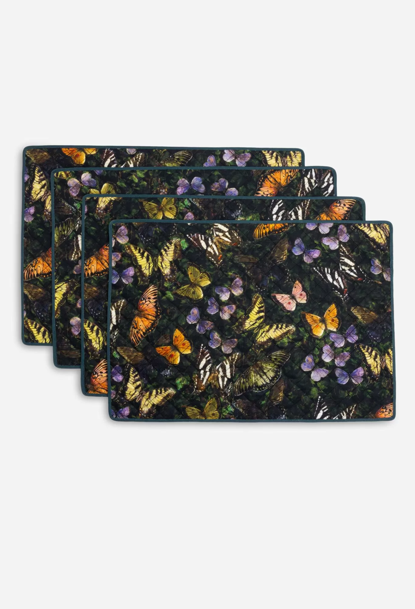 Sale Midnight Mariposa Set Of 4 Quilted Placemats Women Home Accessories