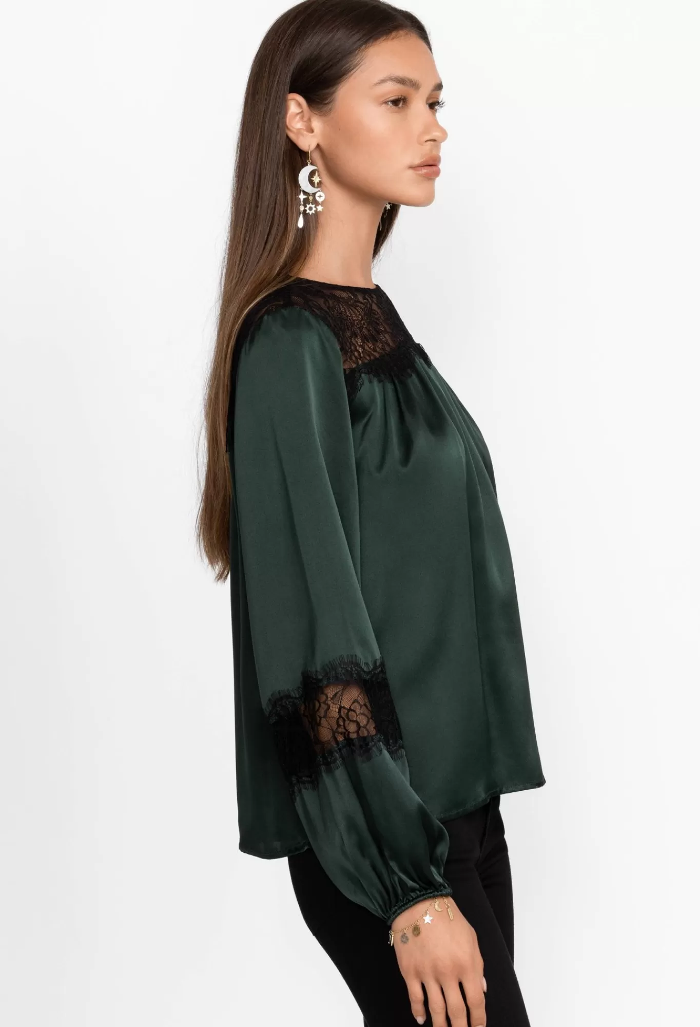 Fashion Midnight Silk Blouse Women Tops