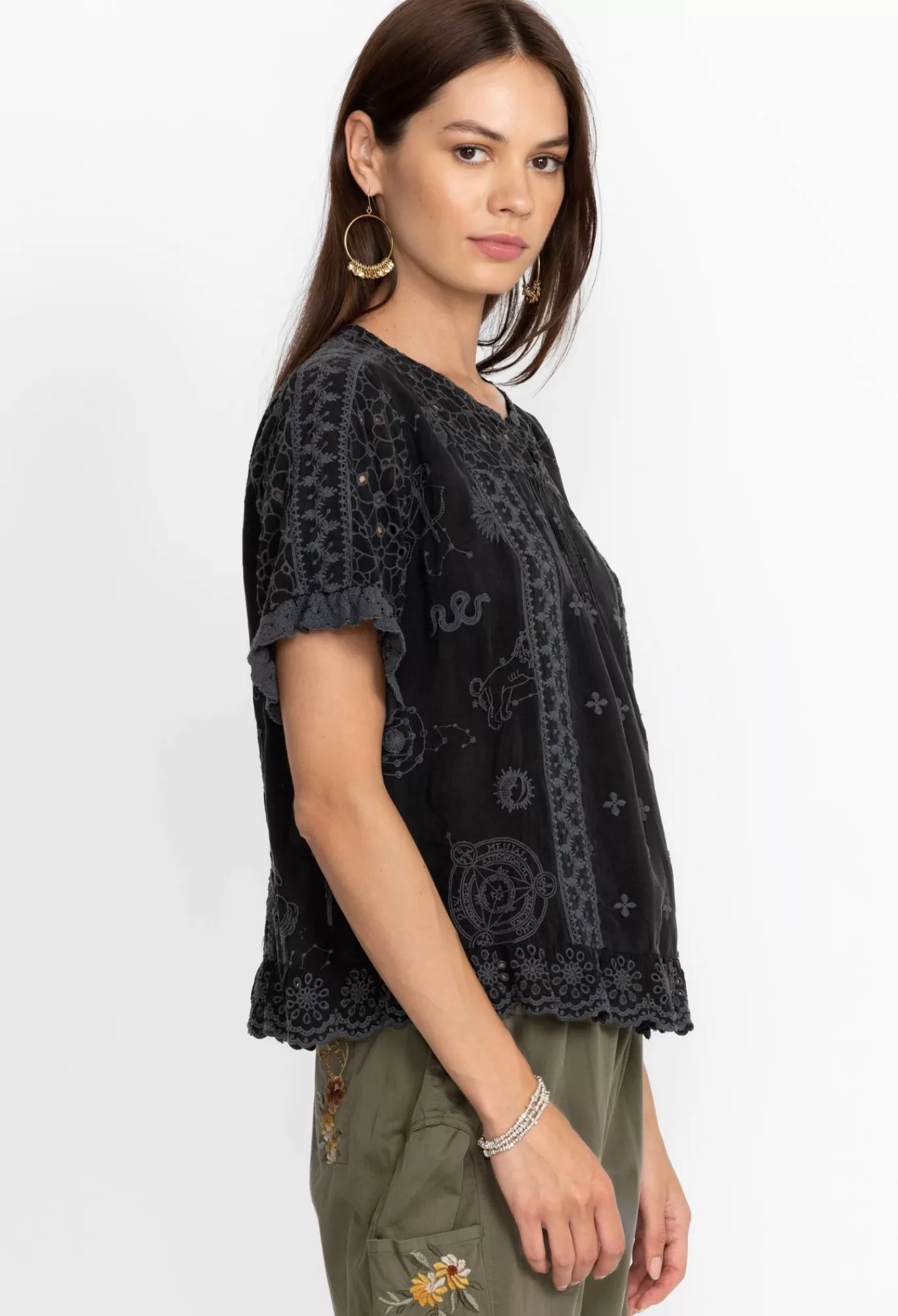 Online Mystic Compass Blouse Women Tops