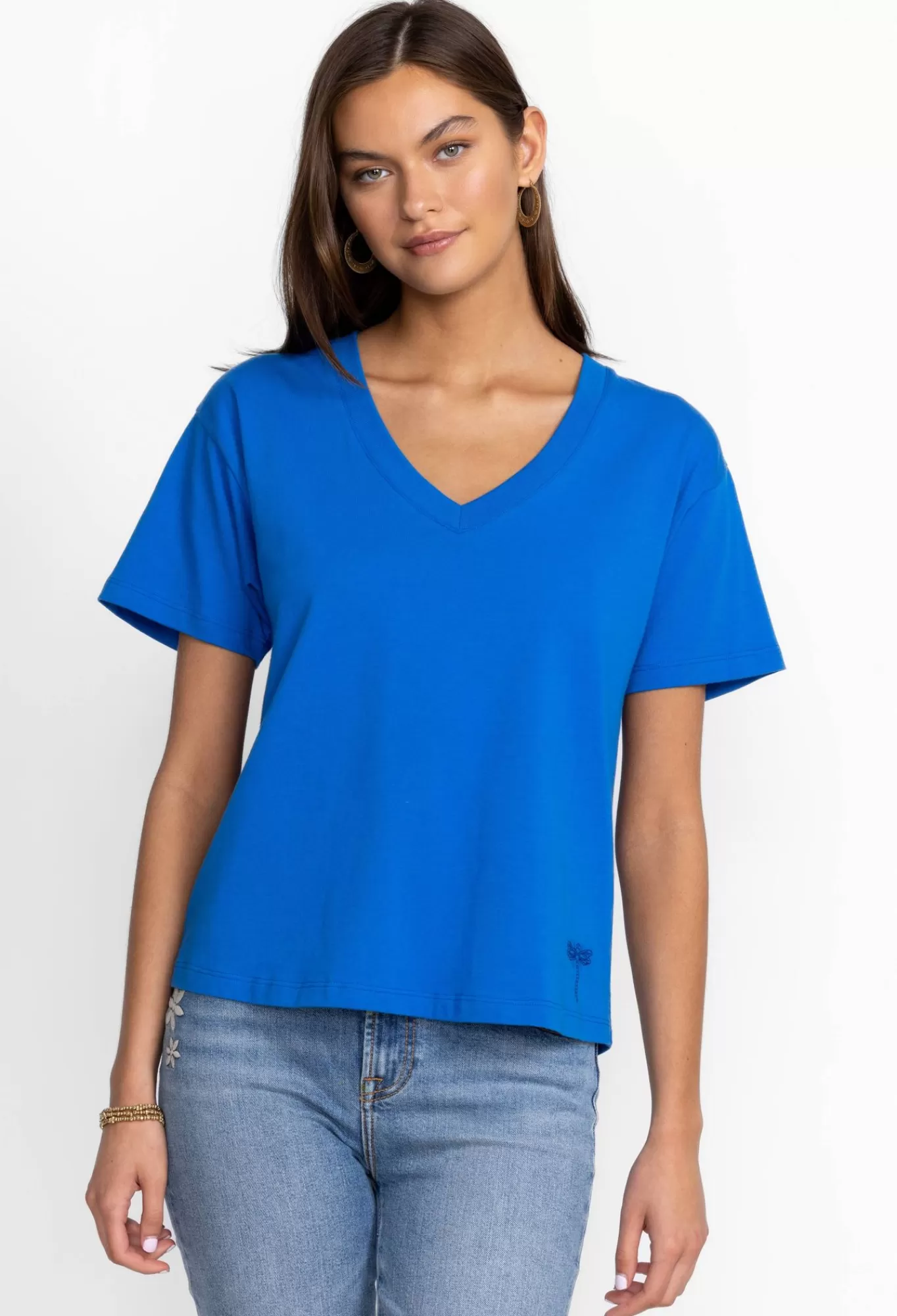 Sale Organic Cotton Drop Shoulder Tee Women Tops