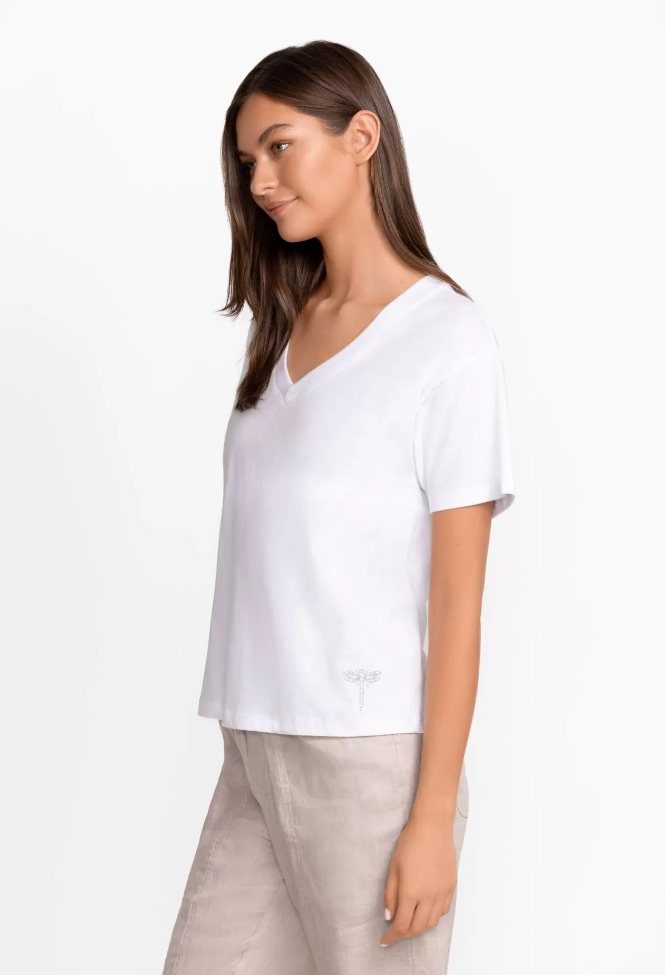 Discount Organic Cotton Drop Shoulder Tee Women Tops