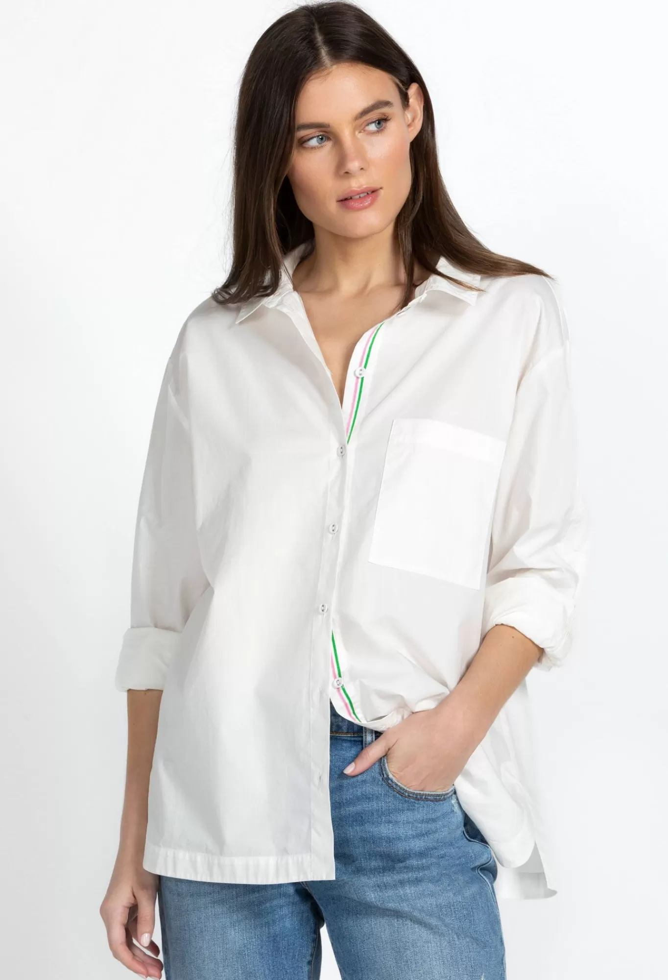 Best Poplin Relaxed Pocket Shirt Women Tops