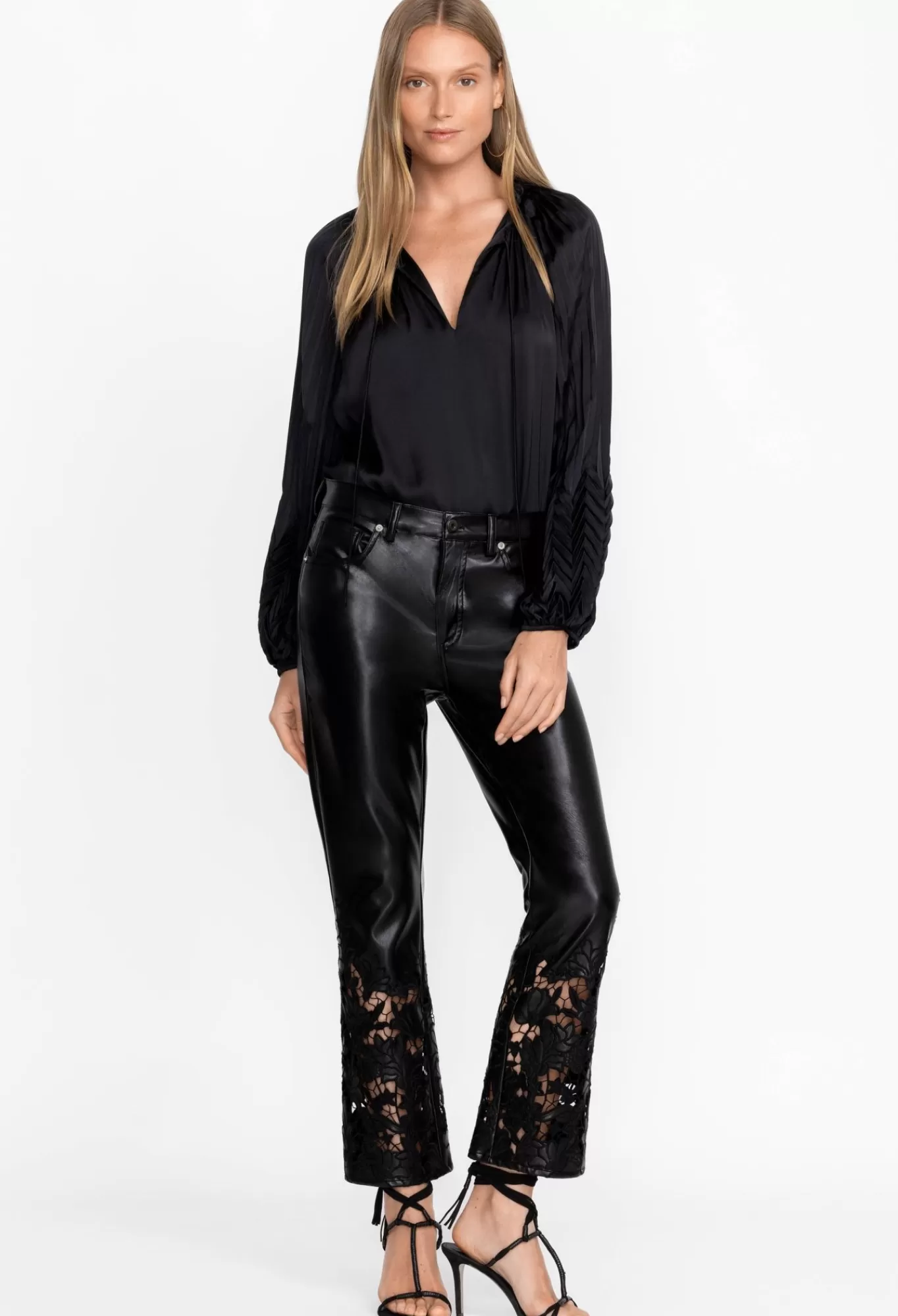 Clearance Portia Vegan Leather Pant Women Bottoms