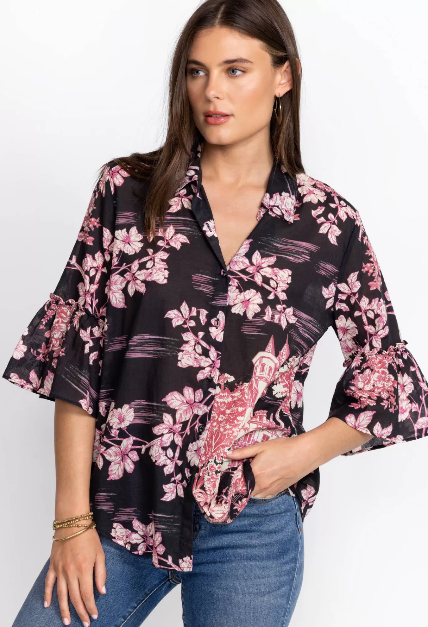 Store Ruffle Sleeve Blouse Women Tops