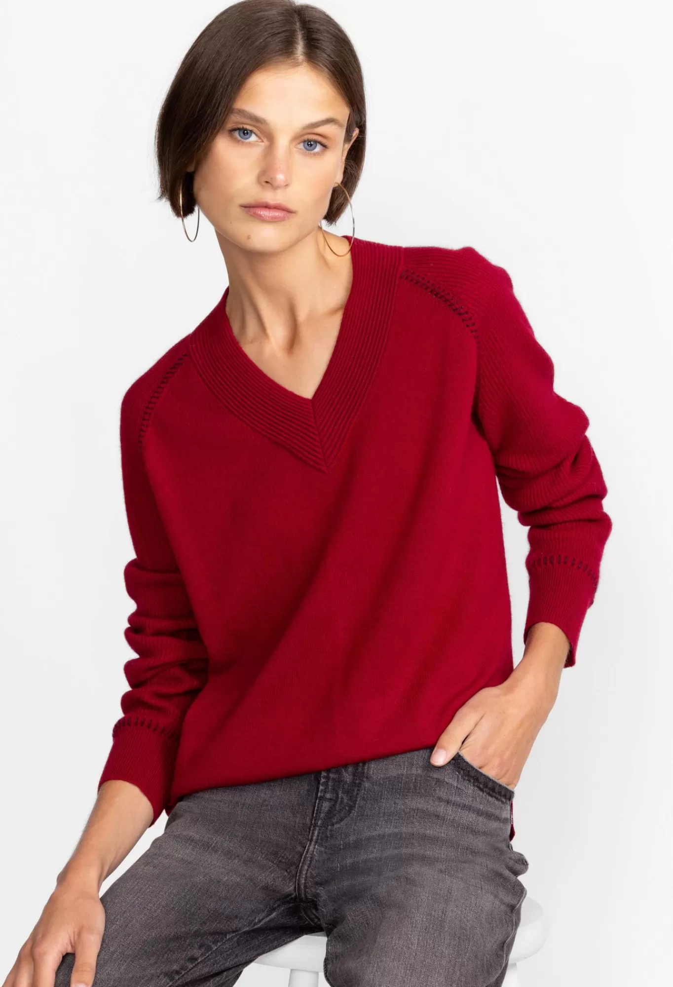 Sale Sally Cashmere Whipstitch Sweater Women Outerwear