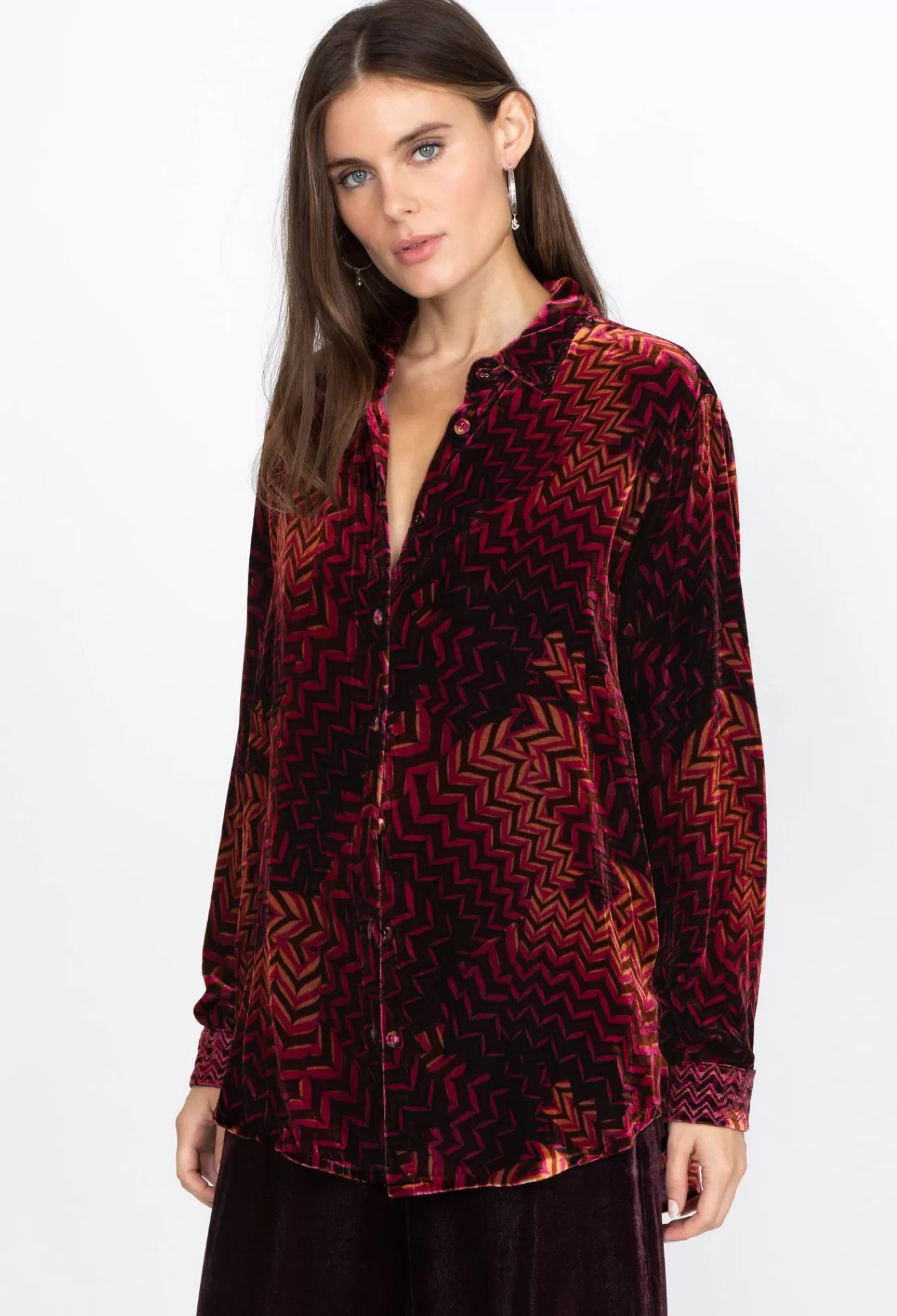 Hot Velvet Oversized Shirt Women Tops