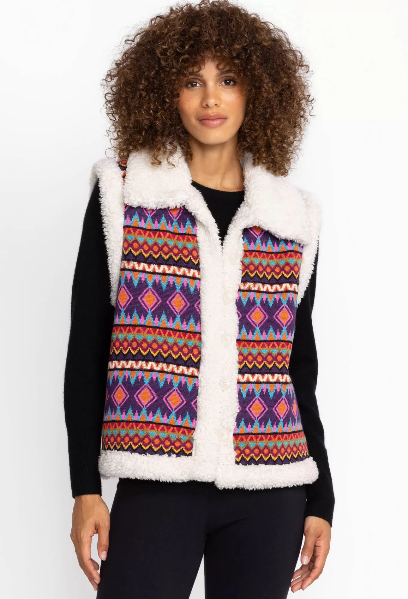 Shop Yuya Sherpa Reversible Vest Women Outerwear