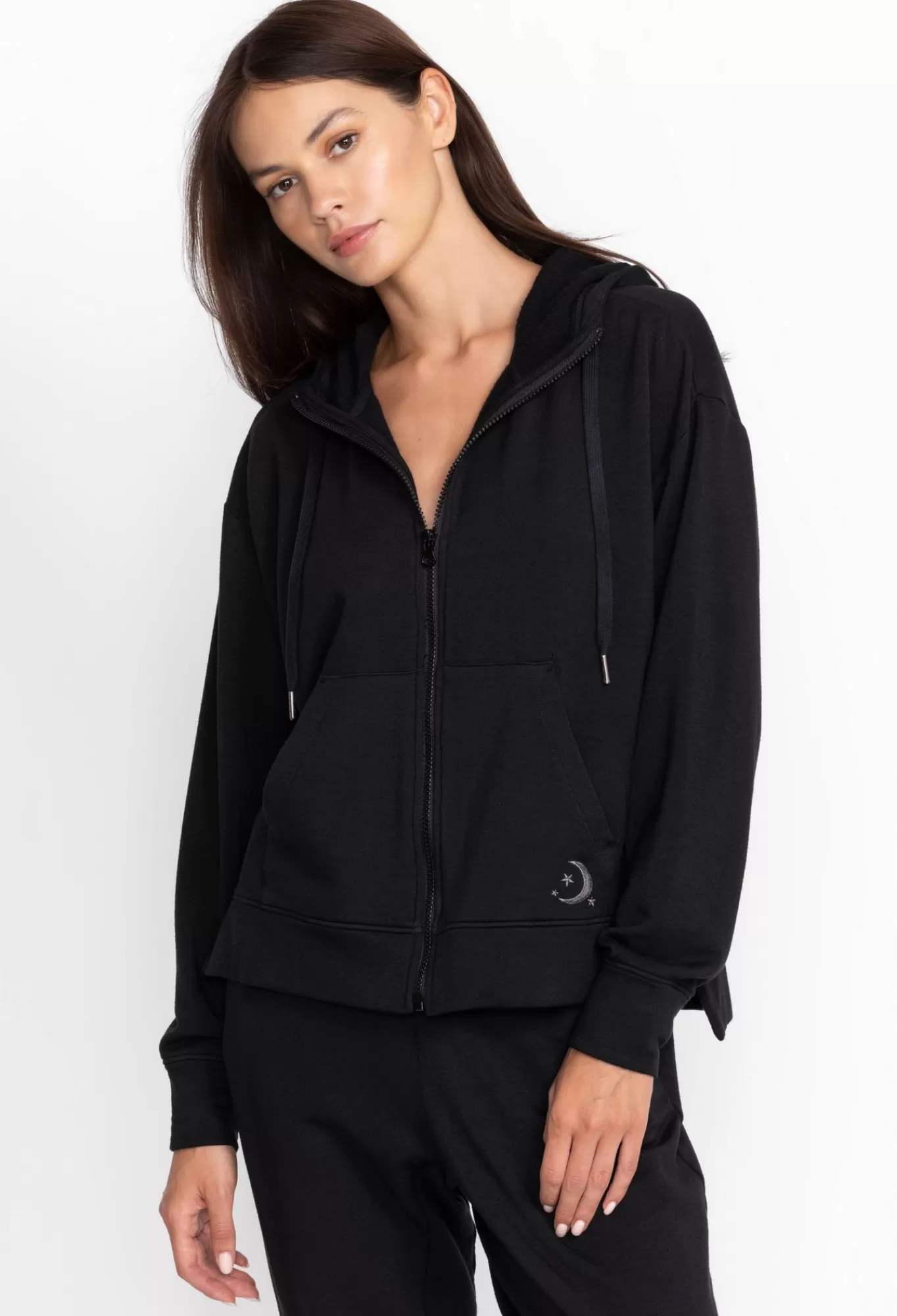 Online Zip Hoodie W/ Side Slits Women Outerwear