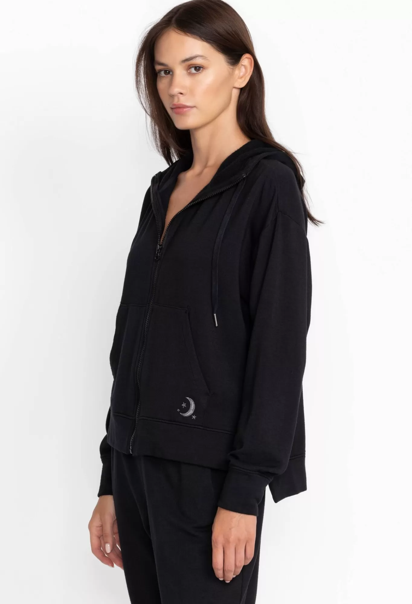 Online Zip Hoodie W/ Side Slits Women Outerwear